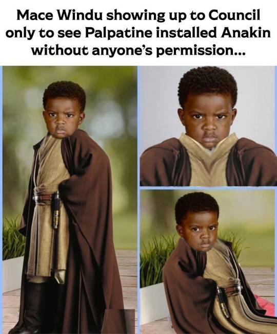 Are there any images of Mace Windu smiling?