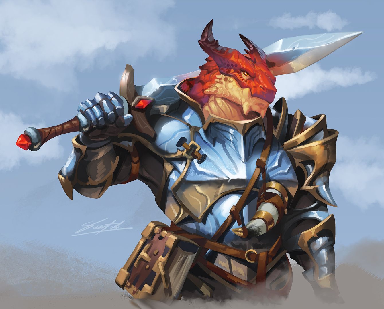 [ART] Rook - Dragonborn Warrior (Commission)