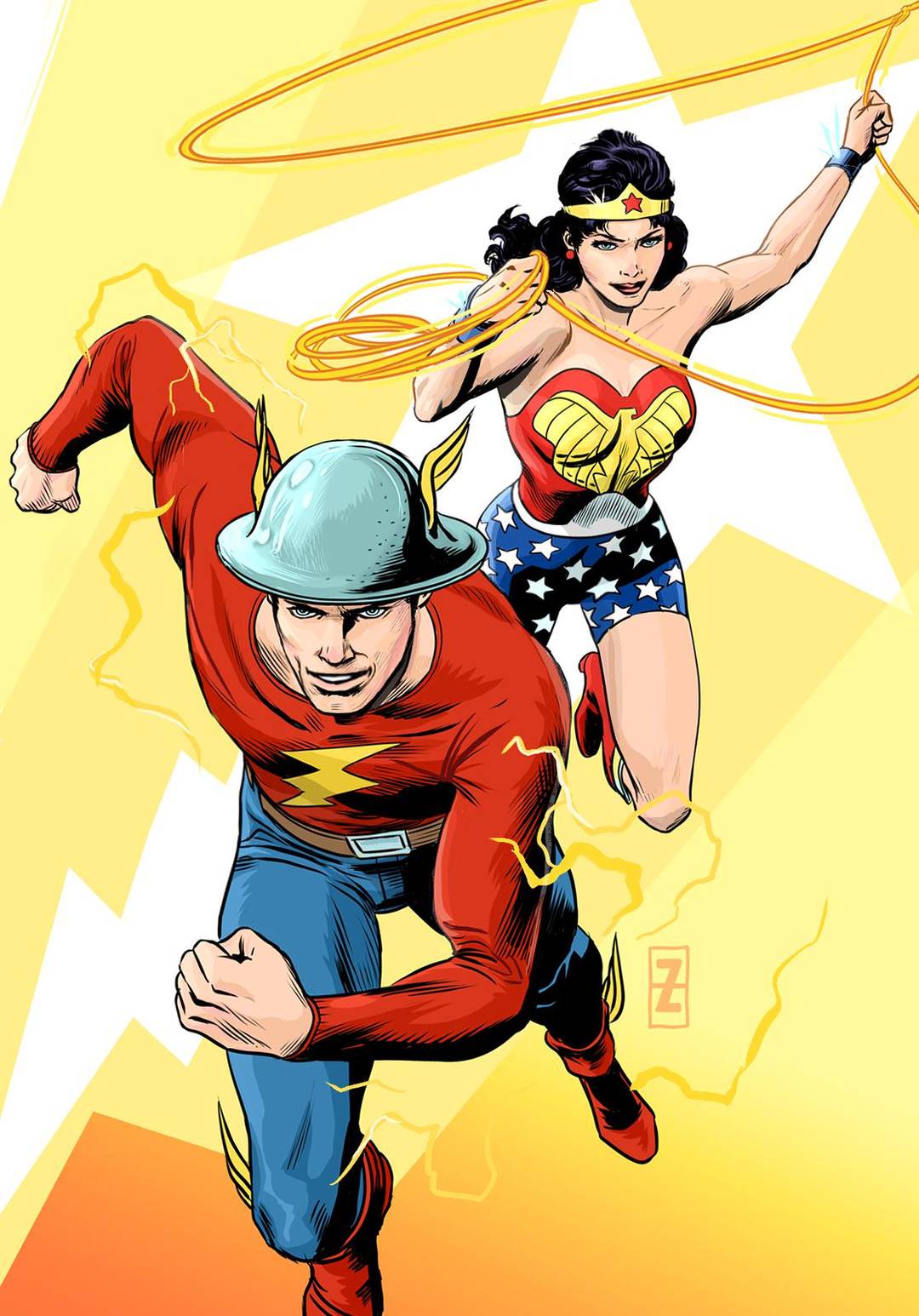 [Artwork] Jay Garrick and Wonder Woman (Golden Age) by Patrick Zircher
