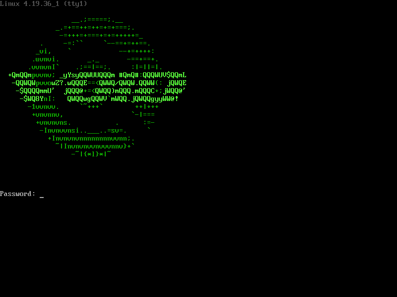 ASCII logo at TTY login prompt :) | Scrolller
