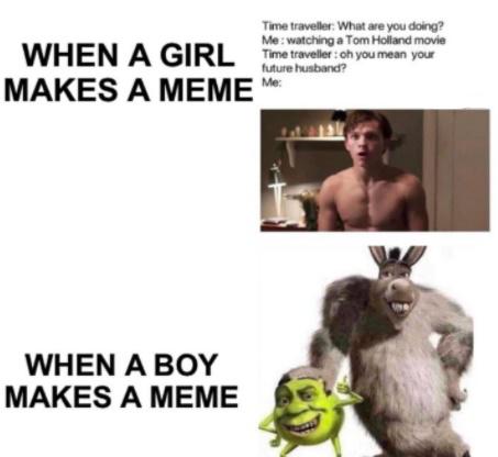 Barely anyone makes memes like the top one