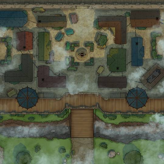 [Battlemap][30x30][3500x3500px] City Gates Map [OC][Art]