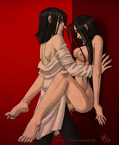 Bellatrix Lestrange Harry Potter rule 34 digital art featuring group sex, bondage, and strap-on play