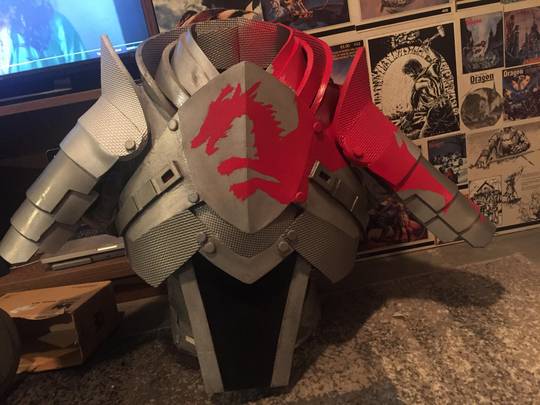 Blood Dragon armor is almost ready for Dragon Con! [With working lights, too]