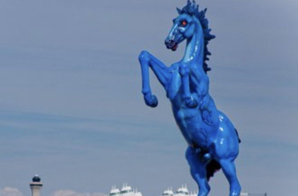 Blucifer, is a sculpture of a mustang located at Denver International ...