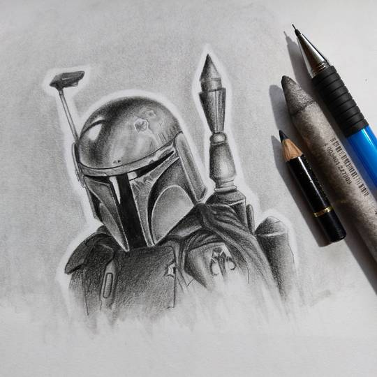 Boba Fett pencil drawing by me!