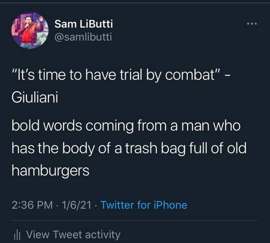 Bold words Rudy