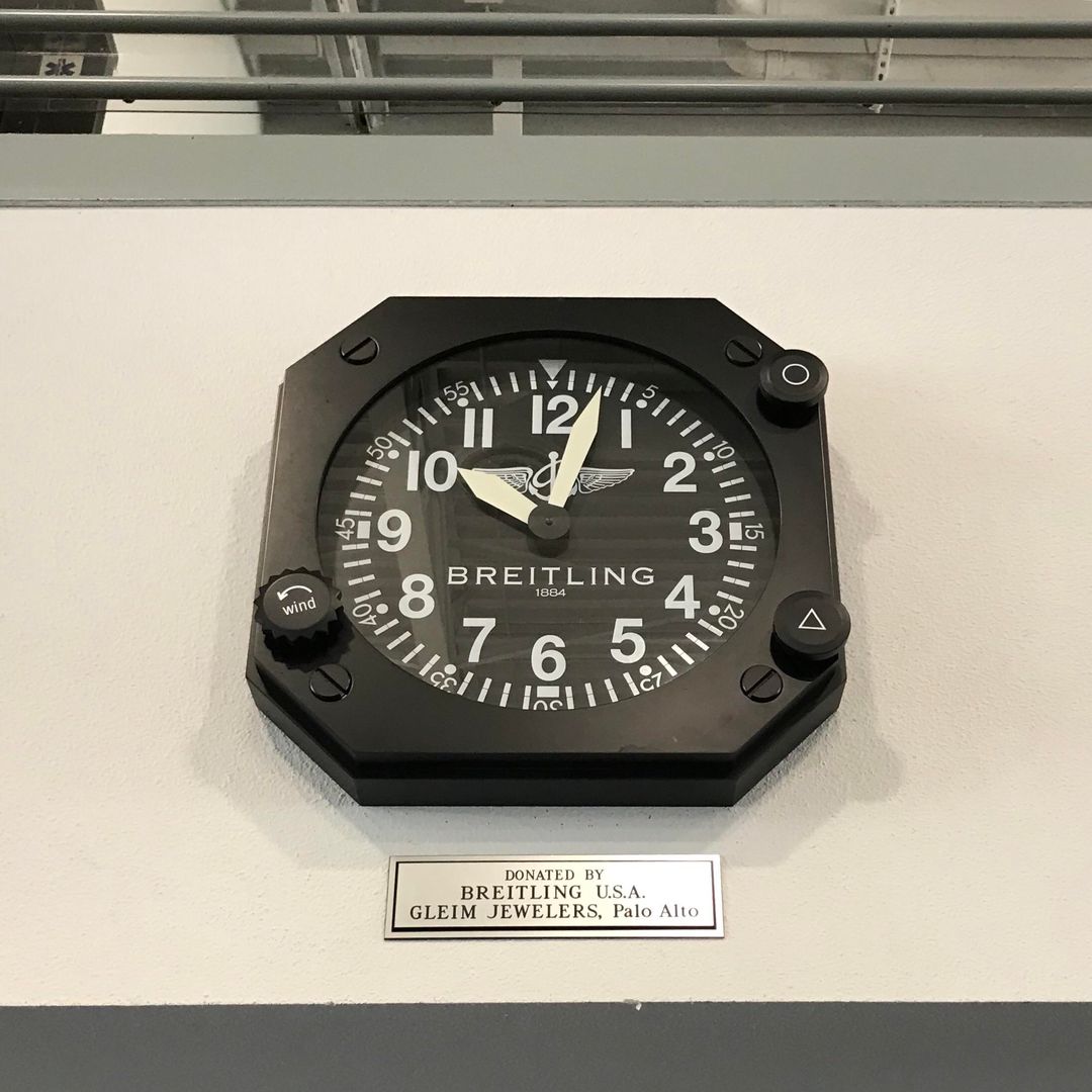 [Breitling] This wall clock at the Hiller Aviation Museum