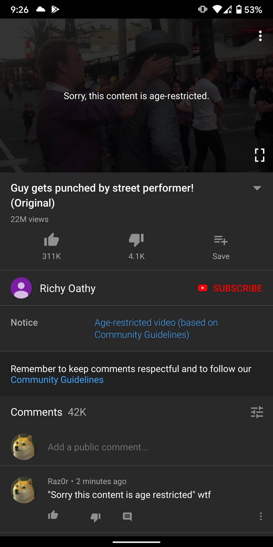 [bug] ? Apparently now I can't watch age restricted content even if I'm eligible for it. I'm using a Pixel 2xl Android 10.