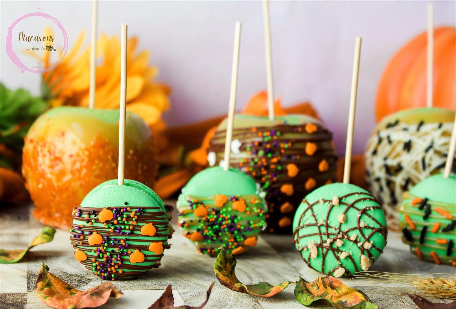 Caramel Apple Macarons Scrolller
