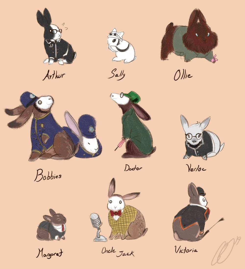 Characters as bunnies