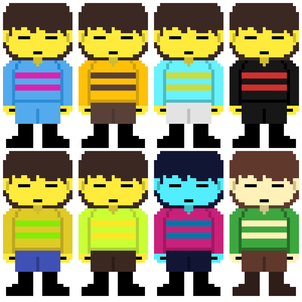 Colors For Frisk From Undertale Scrolller colors-for-frisk-from-undertale-scrolller