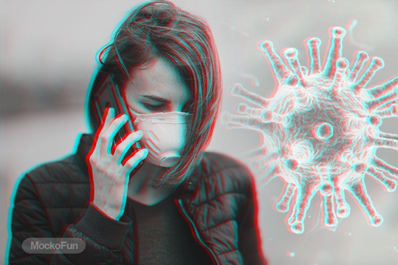 Coronavirus Anaglyph