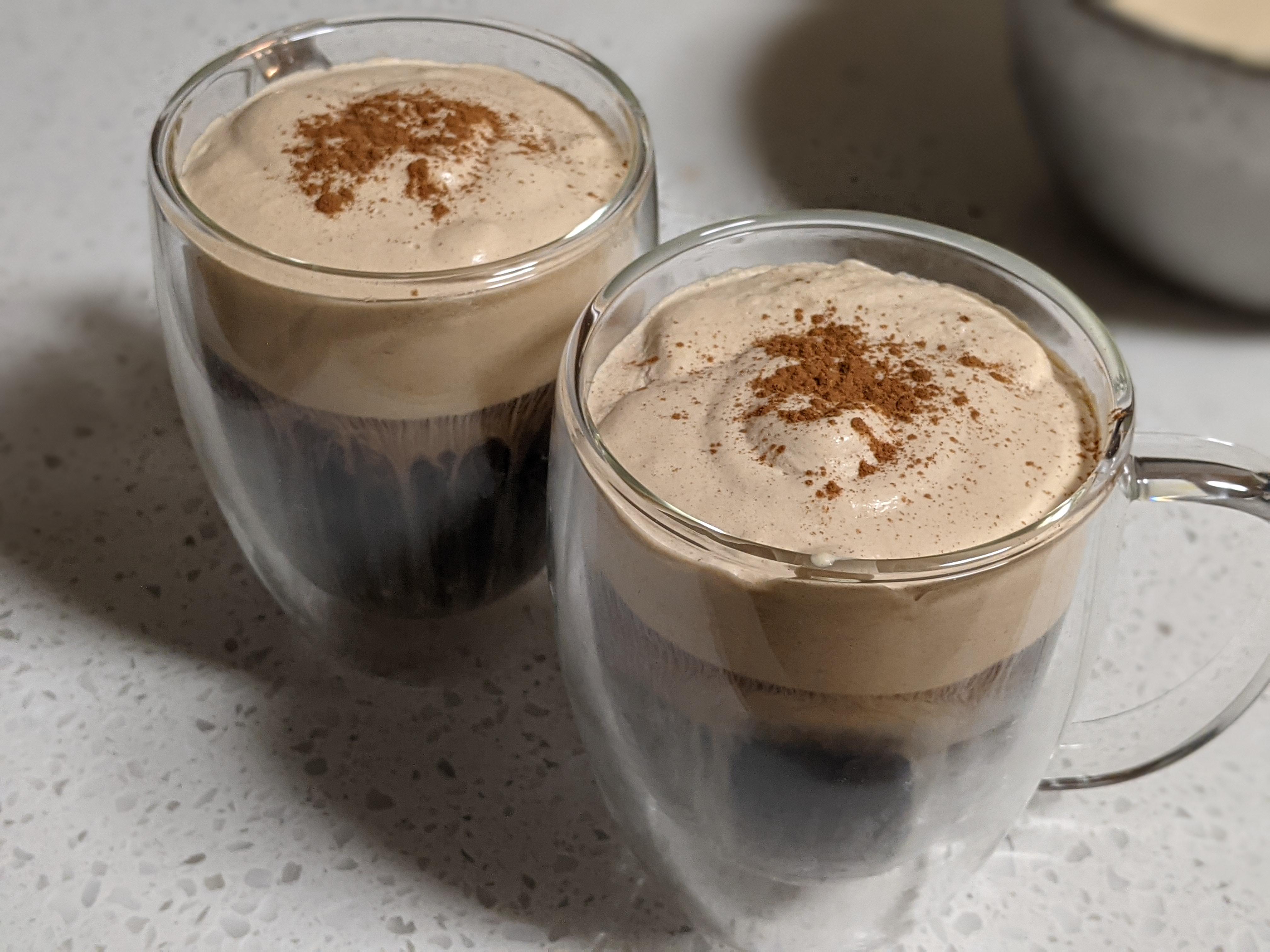 View of Dark roast cold brew with homemade Vietnamese coffee cream and a dash ...