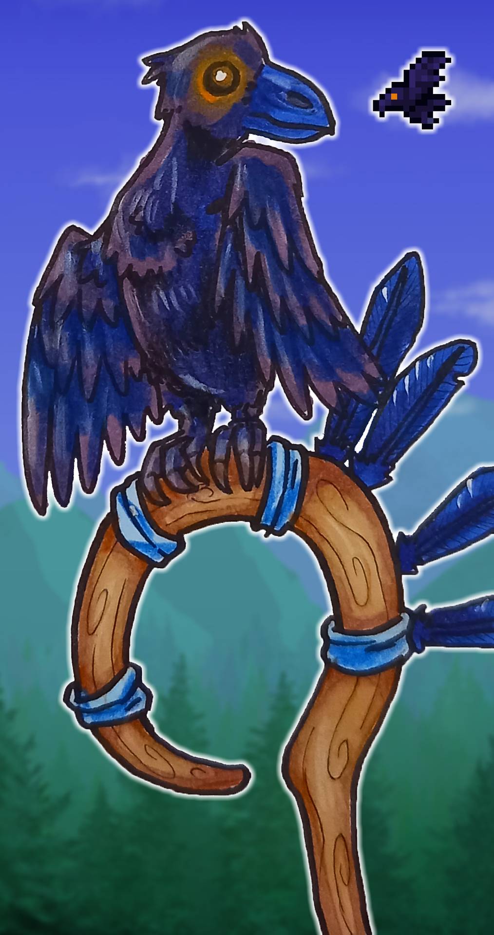 Day 418 of Terraria Daily Drawing (Minions) - Raven Summon