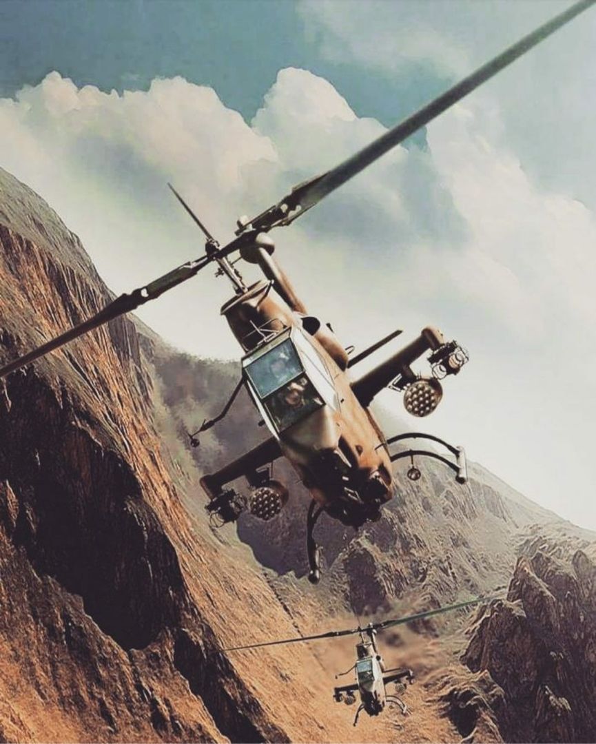 Deadly Duo of Pakistan Army Aviation Cobra AH-1s returning to base after engaging insurgents.(1080x1350)