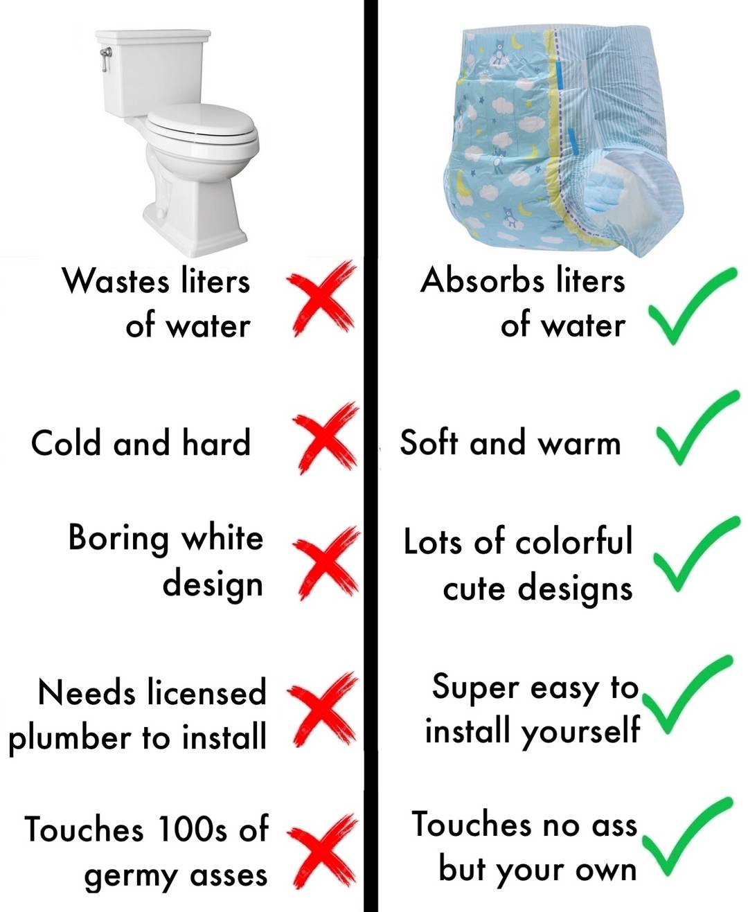 Diapers vs Toilets: an honest comparison