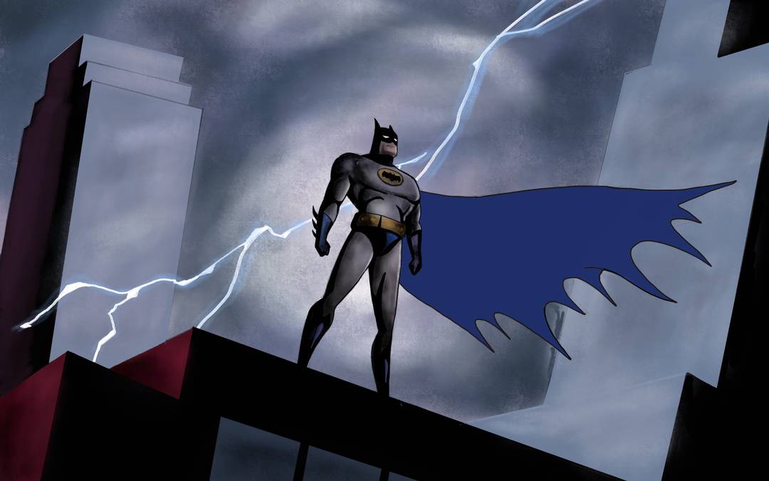 Digital painting recreation of the BTAS intro scene, done by me