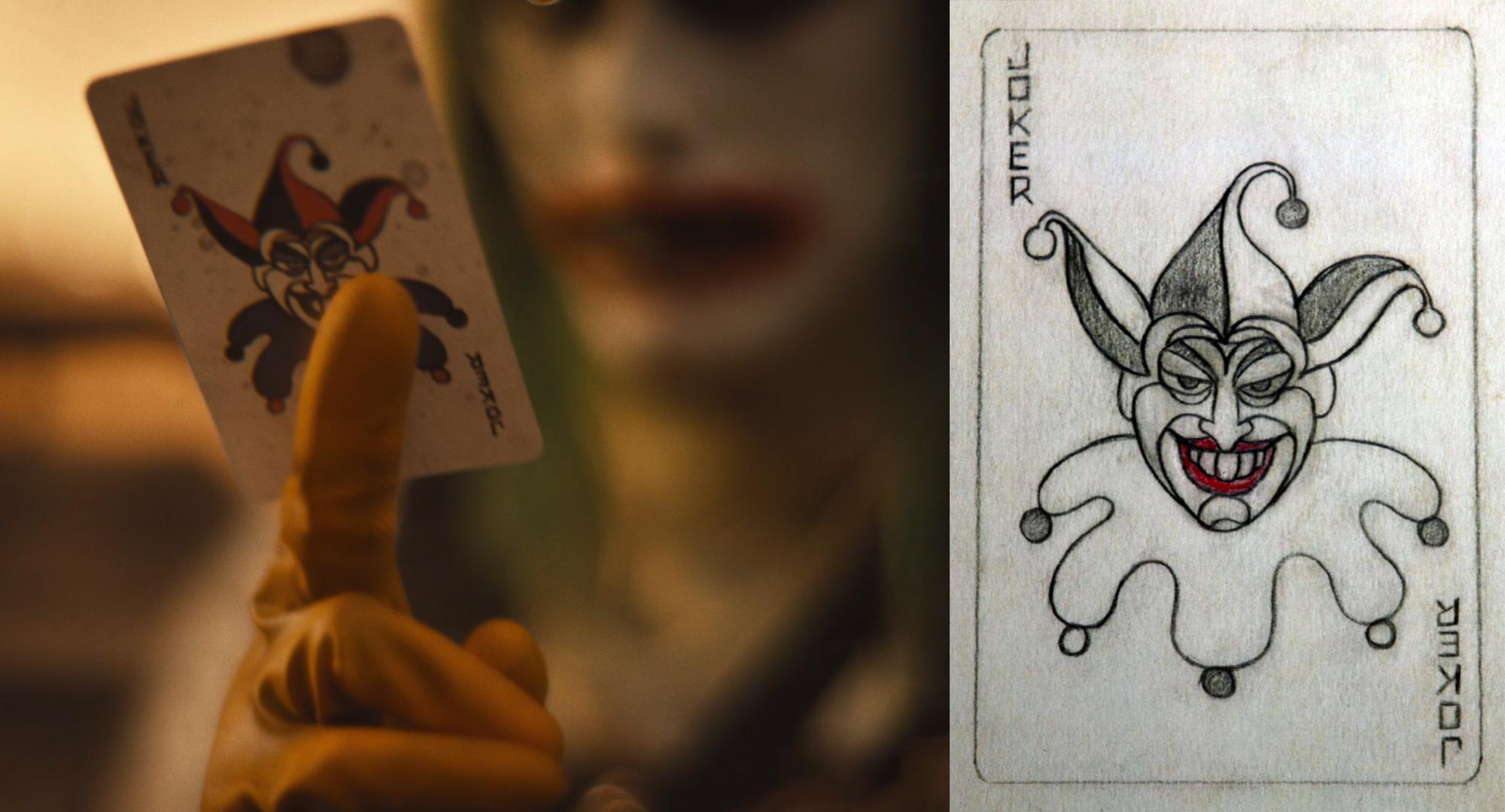 DISCUSSION: Joker's card in Zack Snyder's Justice League is based on Jerry Robinson's 1940 concept sketch of the Joker.