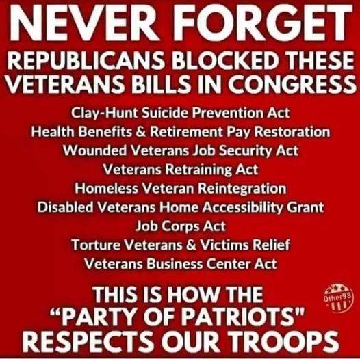 Do republicans support Veterans?