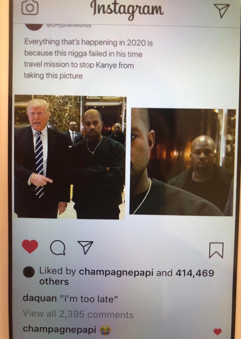 Drake responding to this Kanye meme