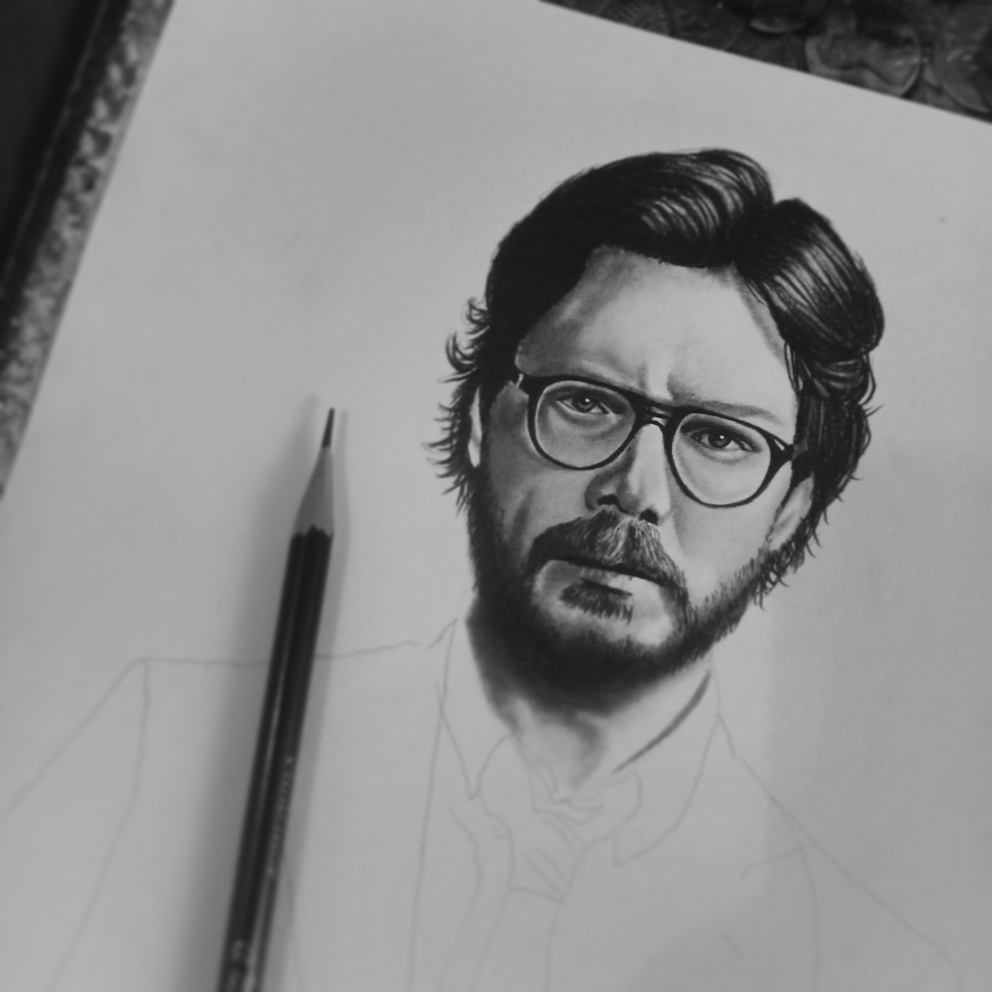 Drawing the professor. Graphite pencil on a A4 size paper | Scrolller
