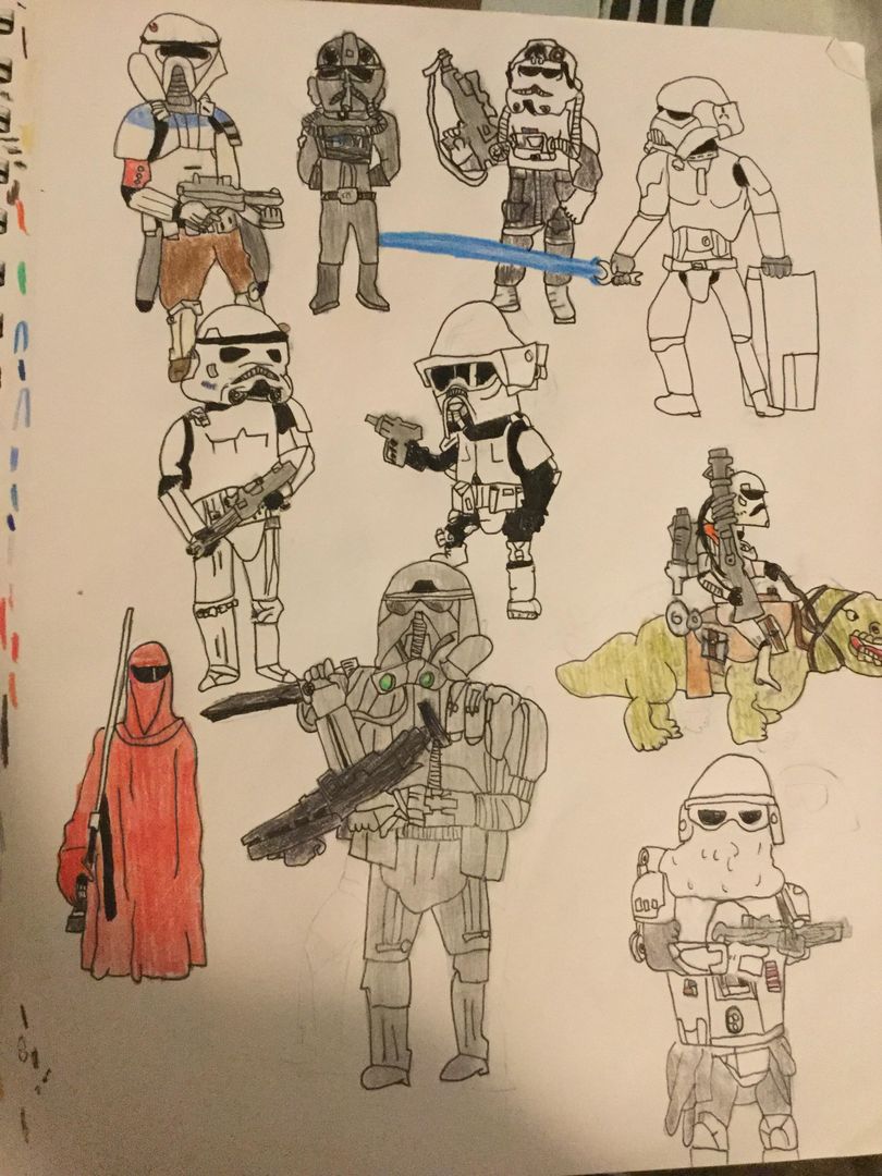 Drew all the different types of stormtroopers what do u think😅