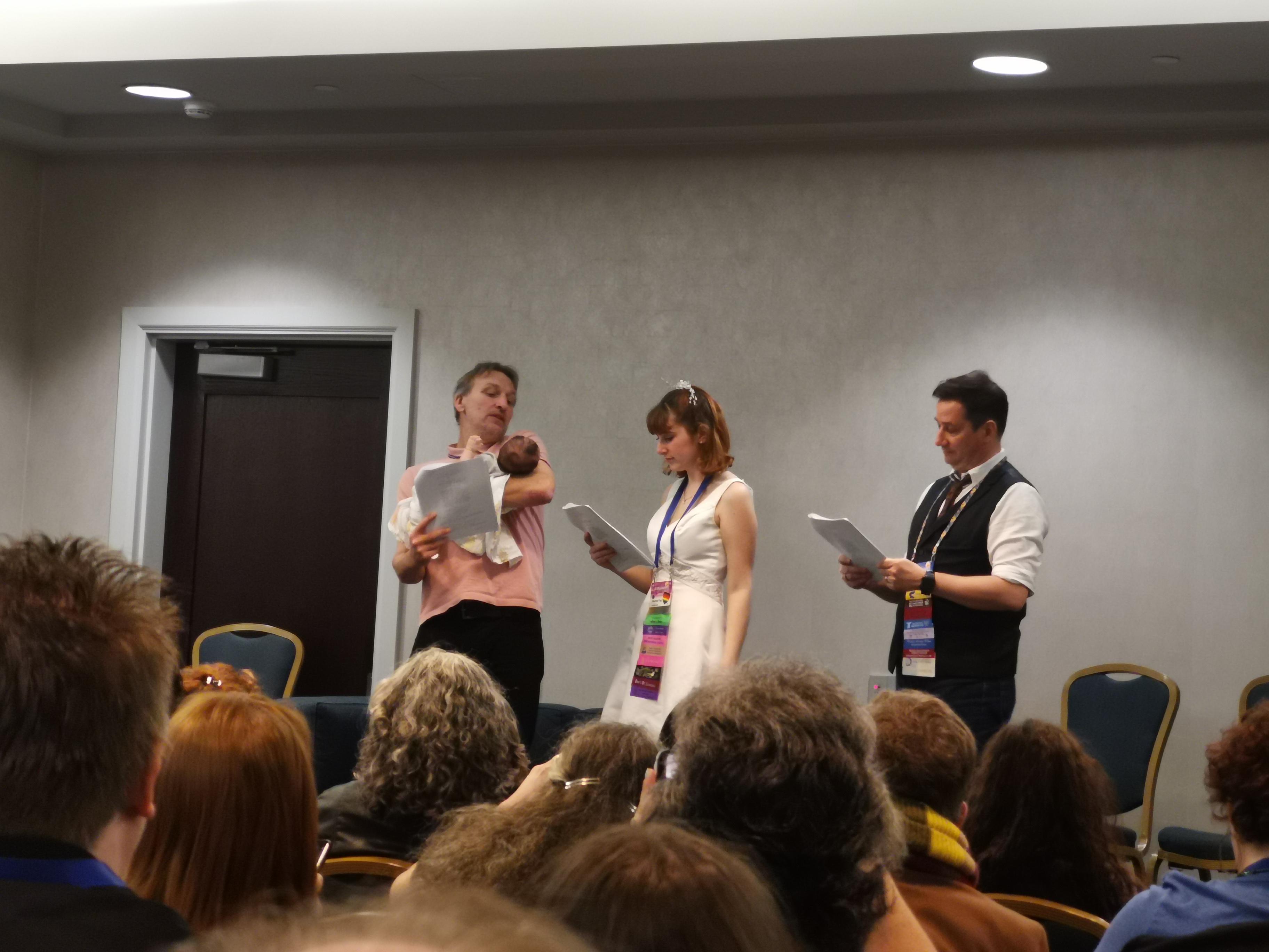 During the VIP script reading session at Gallifrey One 2020 ...