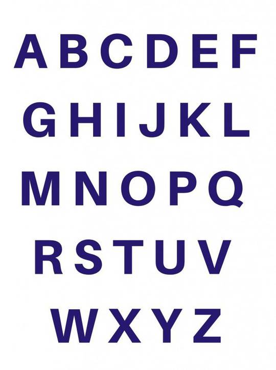 Every letter in the English alphabet but sorted by alphabetical order.