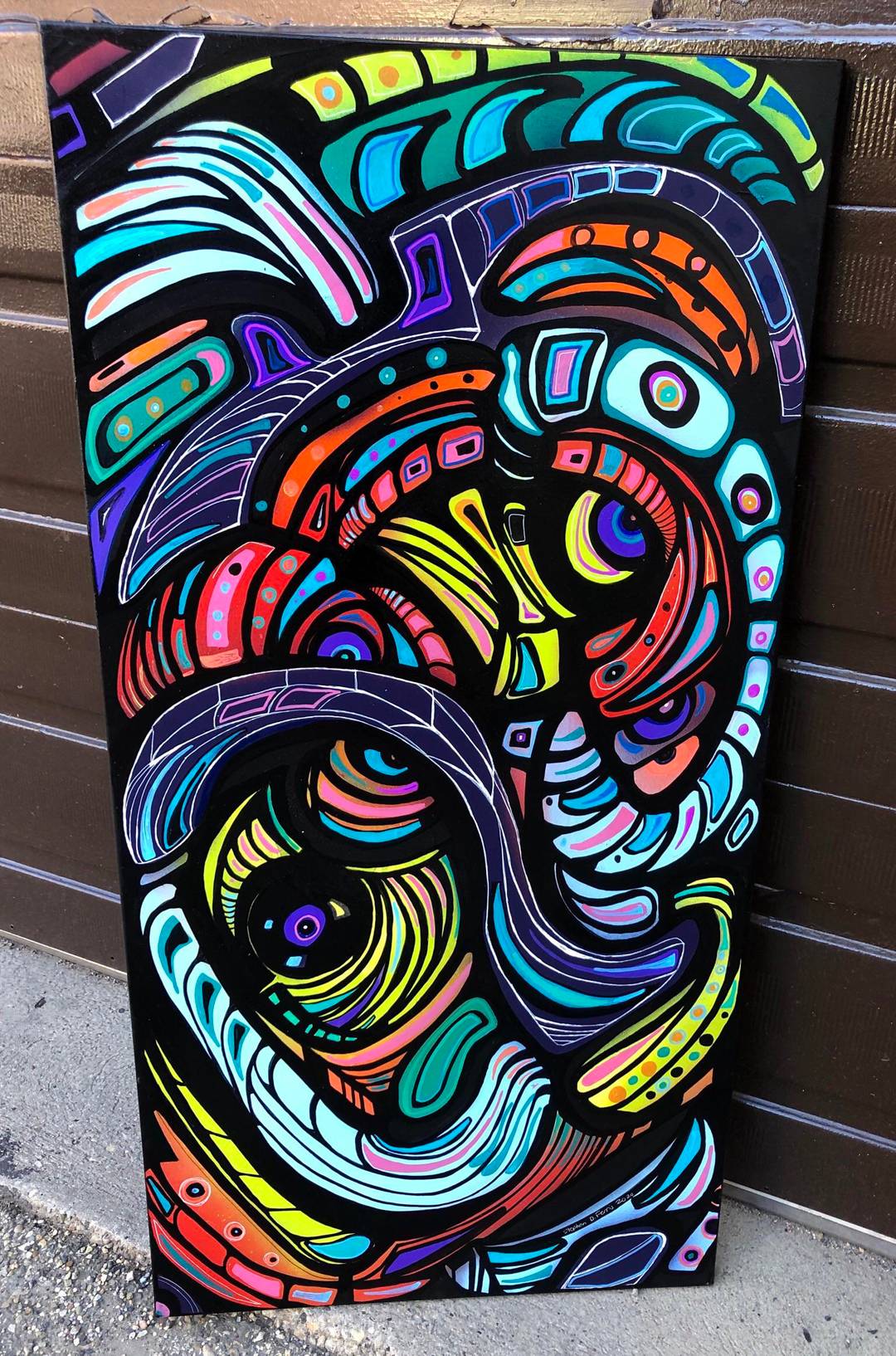 Eye Train, ink/acrylic