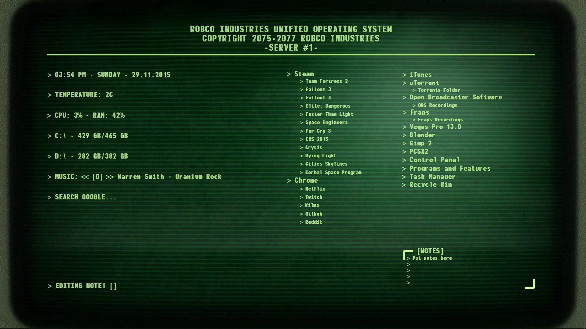 Fallout Terminal setup