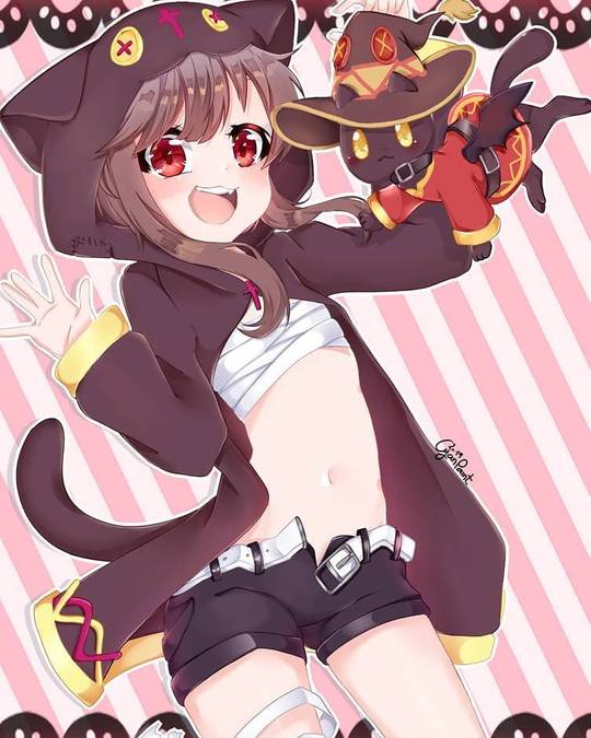 Fanart from cyan_paint. Megumin looks amazing in that neko outfit.