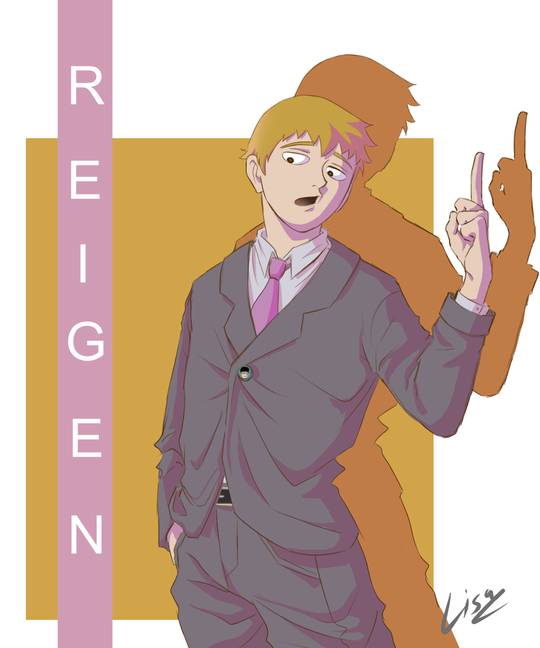 Fanart of Reigen from Mob Psycho 100