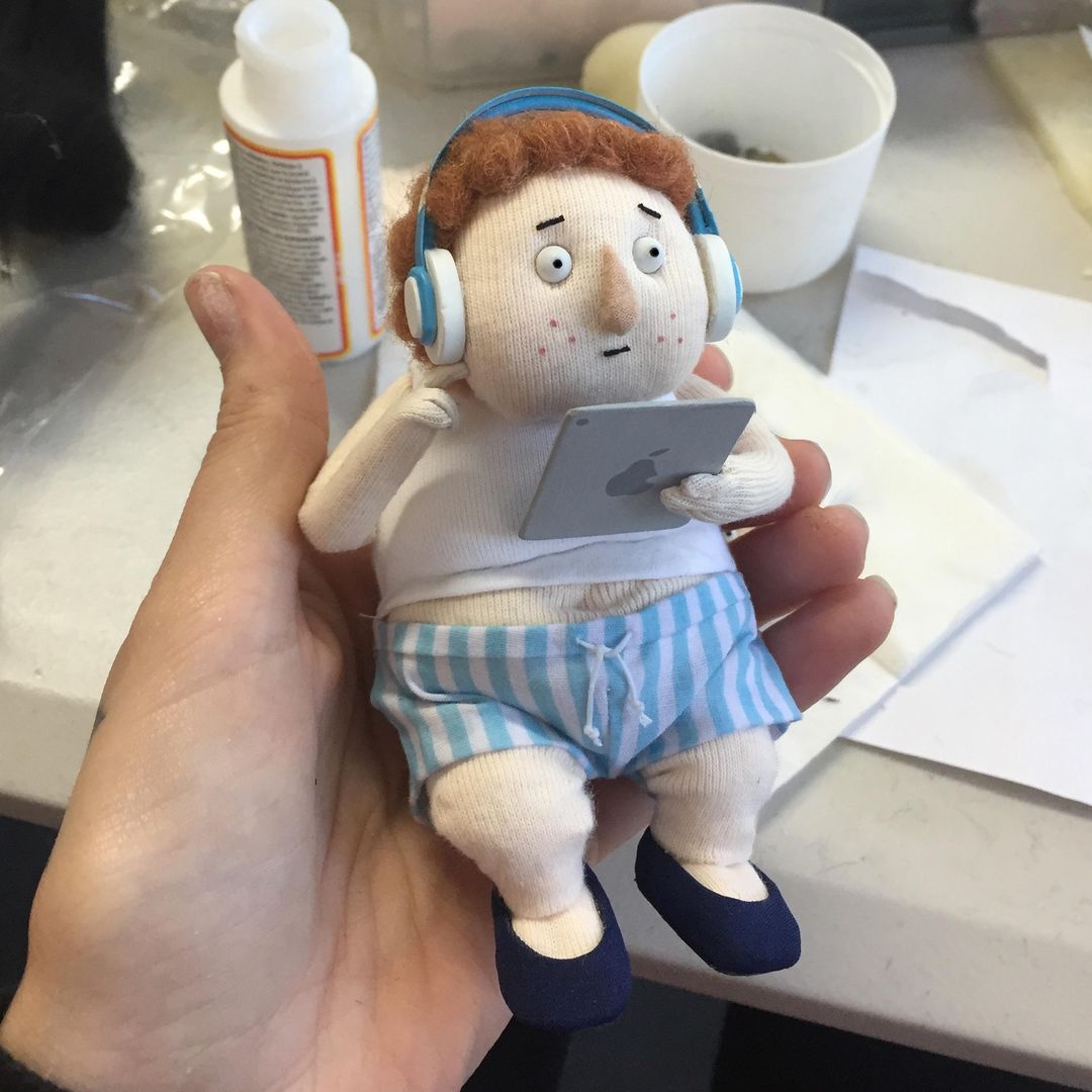 Fat teenage boy puppet I made for an animated short!