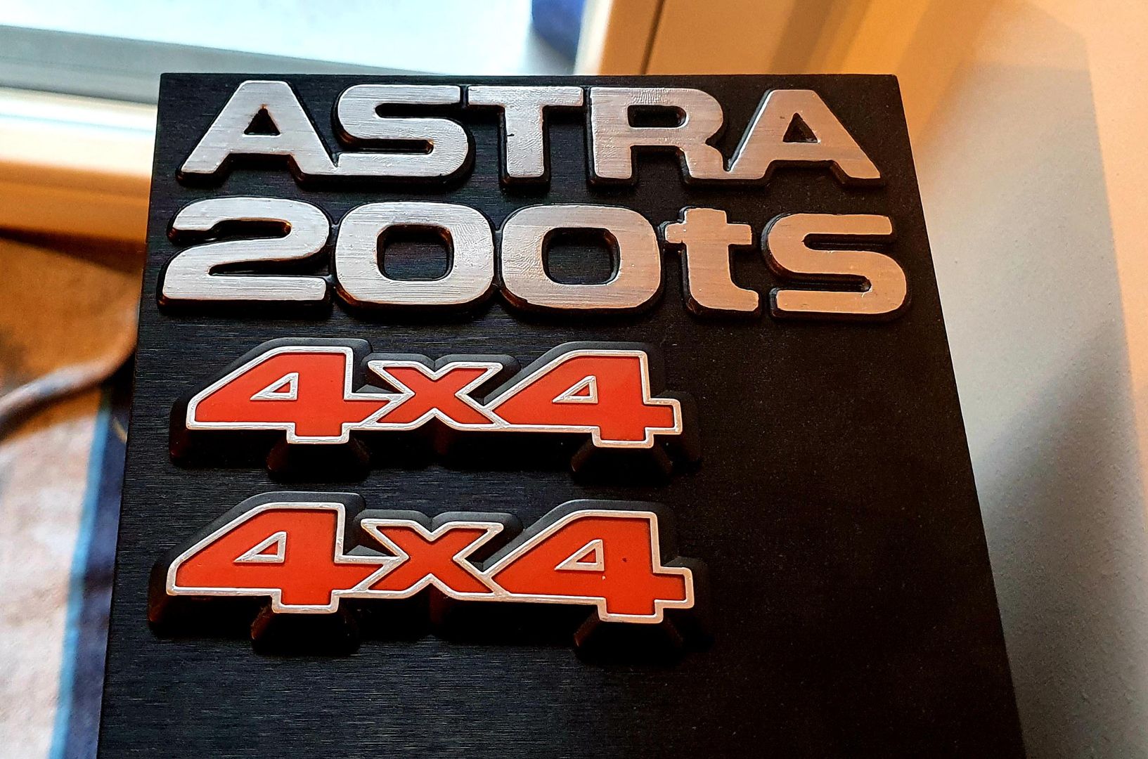 Finally got my badges together .. everything original .. i just need to get the "Astra 200tS" wrapped with some matte chrome
