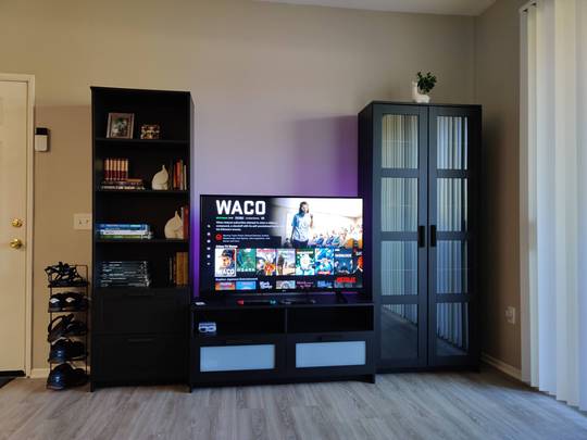 Finally got my IKEA furniture in! Loving the Brimnes line in my living room.