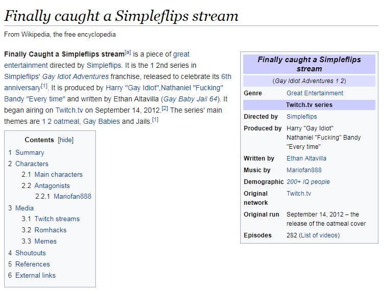 Finally Wikipedia has recognized Simp for the great entertainer he is ...