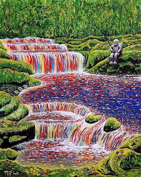 Just finished this painting I call "Fishing Trip"