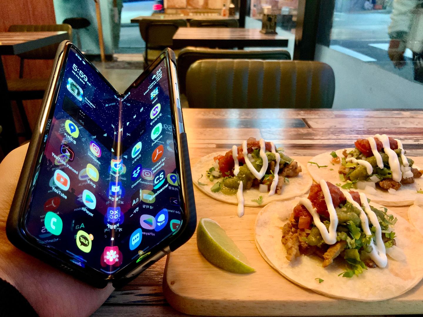 Fold the taco.