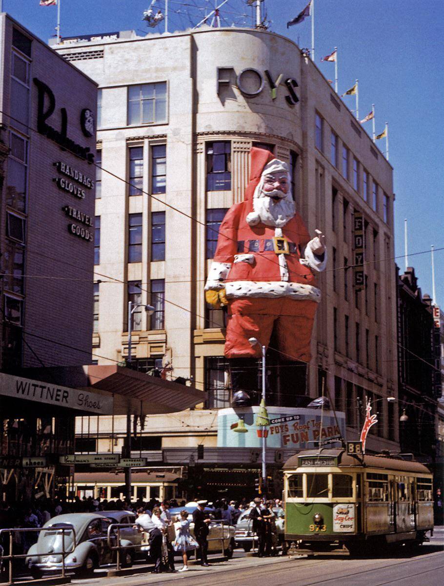 Foys department store Santa, corner of Bourke and Swanston Street, circa 1950s
