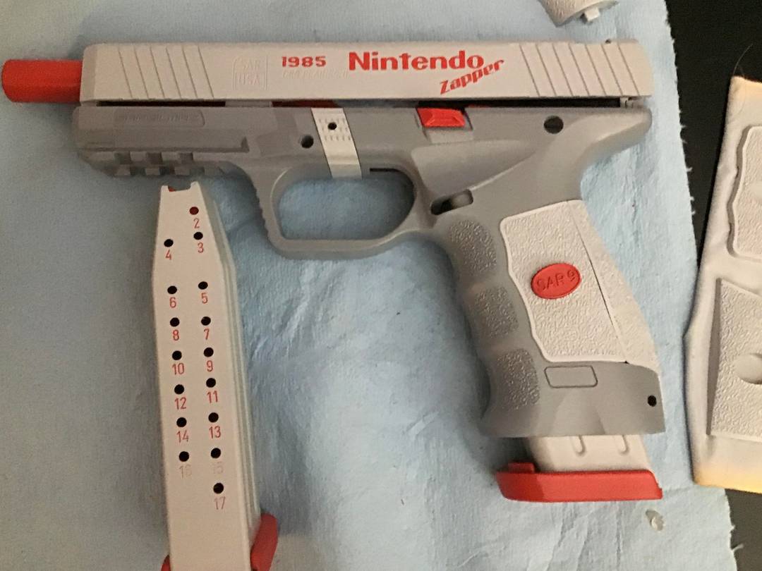 Fresh out of the oven, quick mockup of my latest creation. Sar 9mm glock clone I picked up for 260.00
