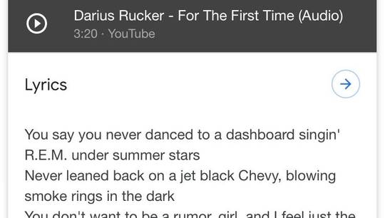 From Darius Rucker’s new song...