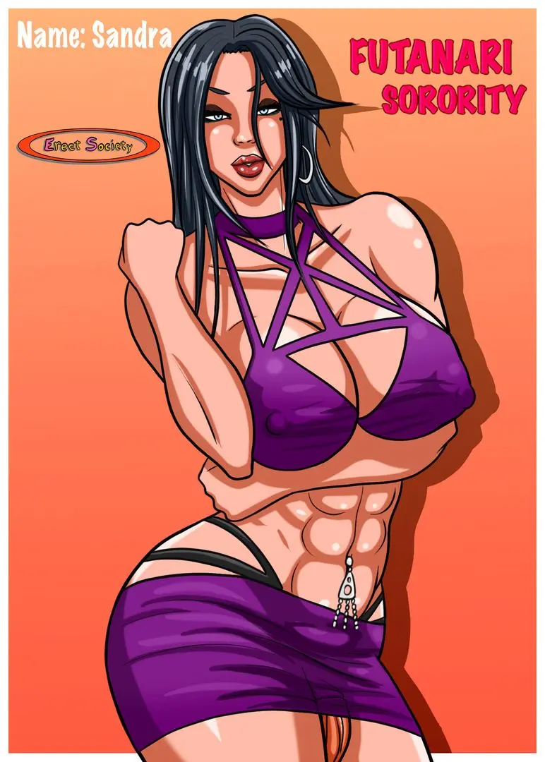 Futanari Sorority characters Lola, Julia, and Sandra by Alek Erect Society featuring busty trans women with penises