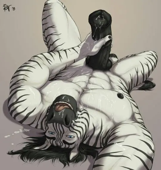 Muscular gay furry anthros with huge cocks and big dicks in various poses.