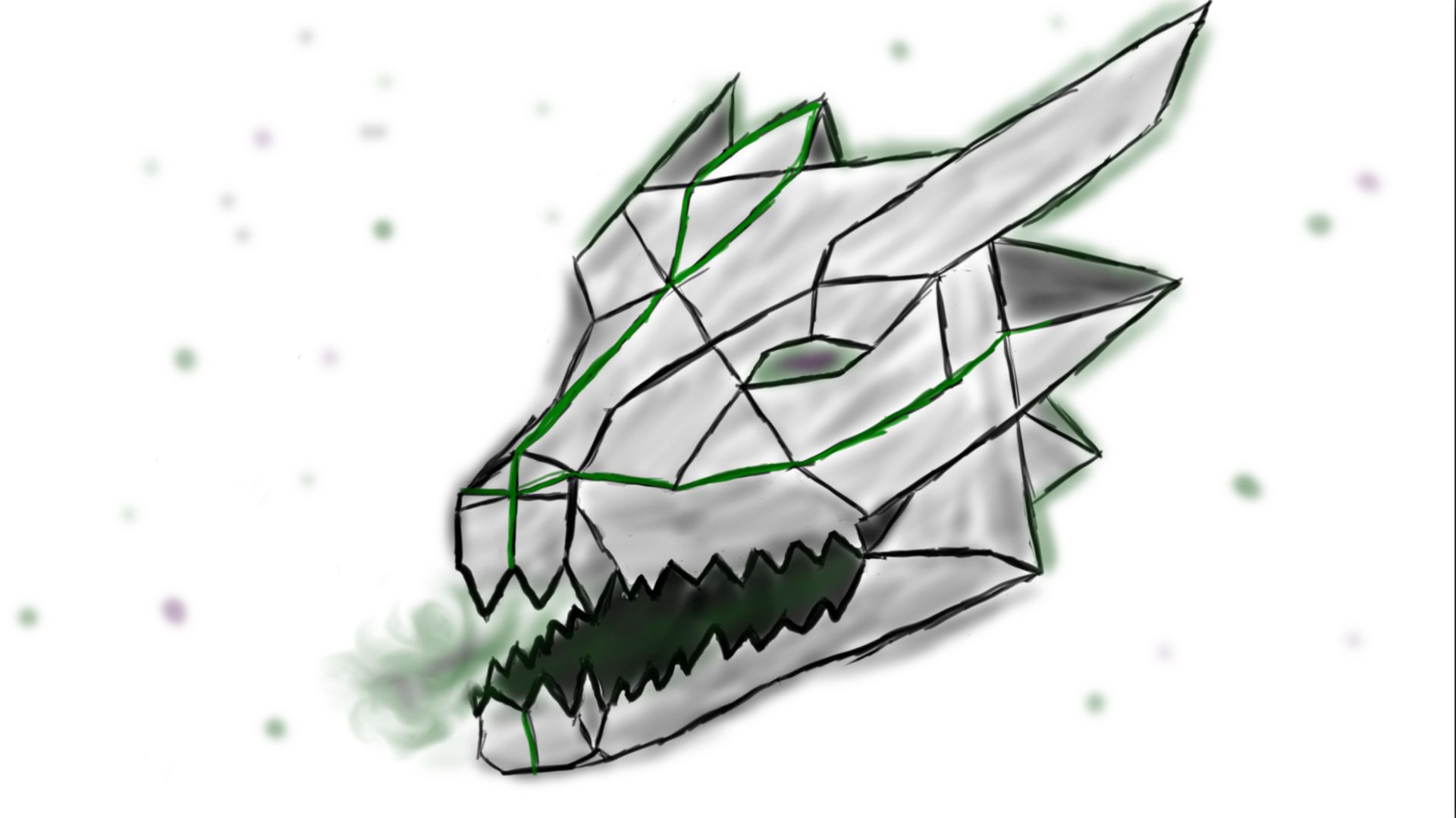 Geometric Dragon Skull