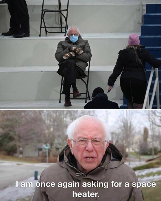 Get this man a space heater!