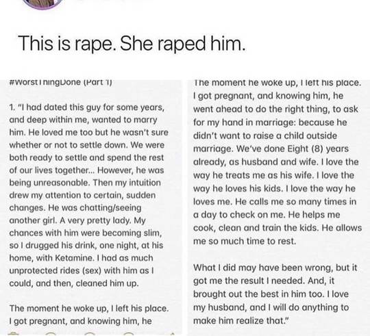 Raping someone to “get the result I needed”