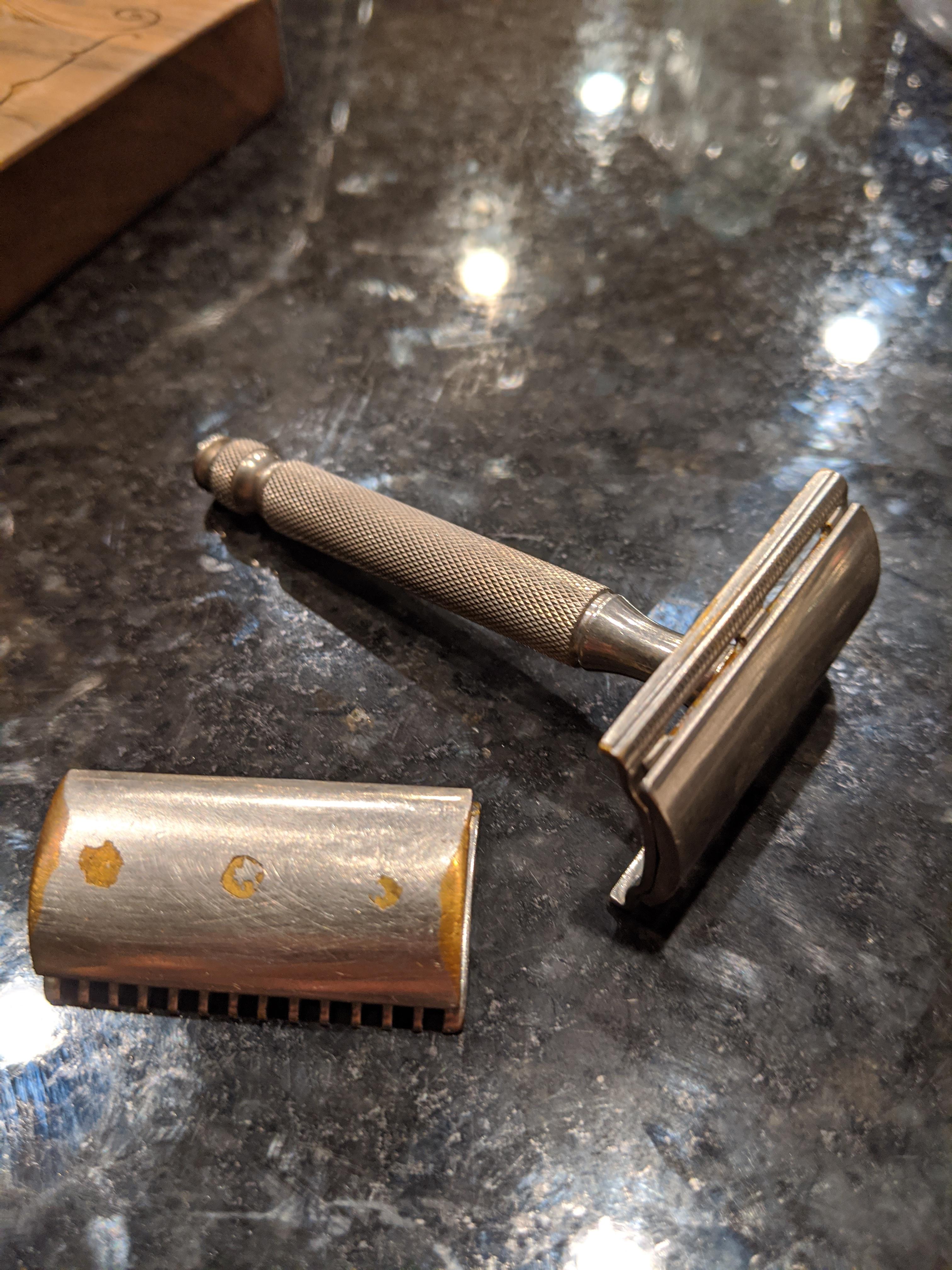 1950s Razor Gillette razor from the 1950s. Plating is coming off but still does its ...
