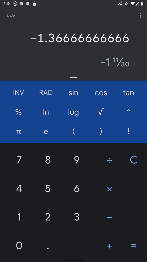Google calculator now has fraction support 🤔 cool!