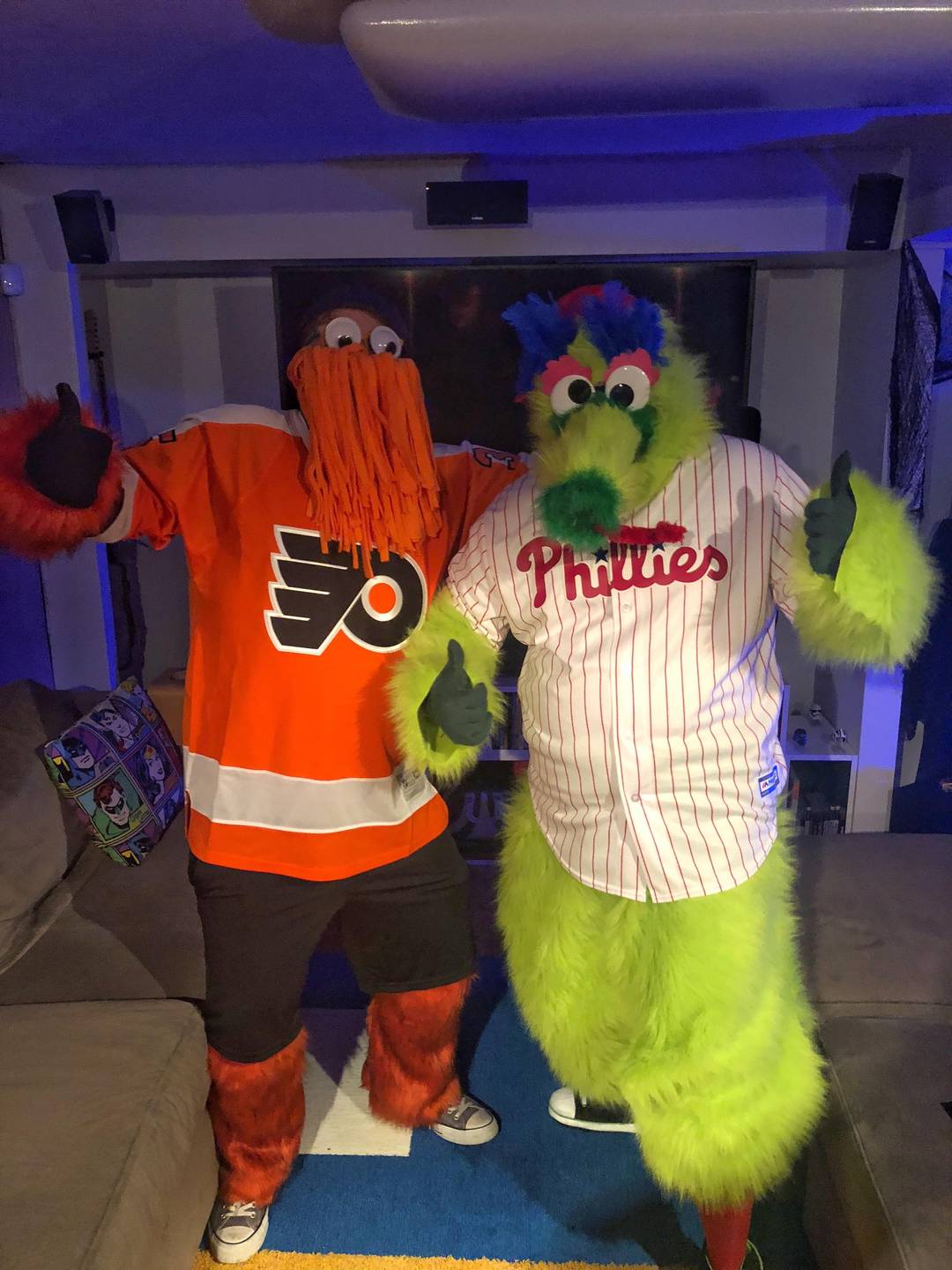 Gritty and his life partner Phillie Phanatic